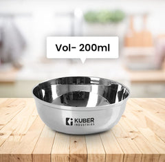 Kuber Industries Stainless Steel Dinner Set | Steel Plates Set of 6 (29 cm Diameter) I Steel Bowl Set of 6 (300ml) I Steel Glass Set of 6 (300ml) I Heavy Gauge|Mirror Finish |Multi-Purpose Steel Set
