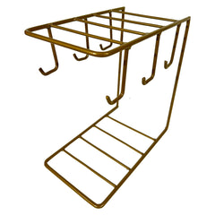 Heart Home Kitchen Stand | Cup & Plate Stand for Kitchen | Coffee and Tea Mug Holder | Plate Stand for Kitchen with 6 Hooks | Organizer for Kitchen | Stand Hanger | Gold