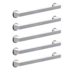 Kuber Industries (Set of 5) Large Self-Adhesive Bathroom Towel Holder & Hanger - Rod & Stand for Kitchen, Washroom without Drilling - Grey
