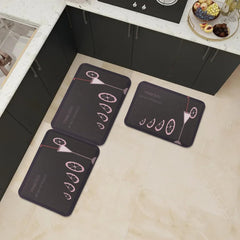 Kuber Industries PVC Kitchen Floor Mat|Anti-Skid Backing|Mats for Kitchen Floor |Easily Washable|Idol for Home, Kitchen Entrance| CF-220809 |Pack of 3| Brown