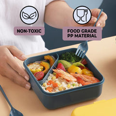 Kuber Industries Insulated Lunch Box for Kids & Adults|Premium Food-Grade PP Plastic|Leakproof & Spill Proof|Dishwasher & Microwave Safe Lunch Box|1000 ML|HX0043127|Green (Pack of 6)