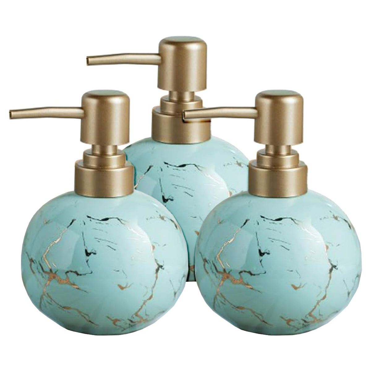 Kuber Industries Liquid Soap Dispenser | Handwash Soap Dispenser | Soap Dispenser for Wash Basin | Shampoo Dispenser Bottle | Bathroom Dispenser Bottle | 3 Piece |300 ml | Blue