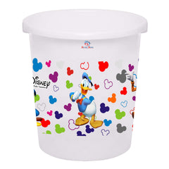 Heart Home Disney Team Mickey Print Plastic Dustbin/Garbage Bin/Waste Bin, 5 Liters (White) -HS_35_HEARTHS17340