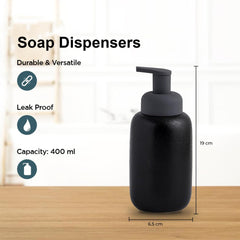 Kuber Industries Liquid Soap Dispenser | Handwash Soap Dispenser | Soap Dispenser for Wash Basin | Shampoo Dispenser Bottle | Bathroom Dispenser Bottle | 3 Piece | 400 ml | JY00012 | Black