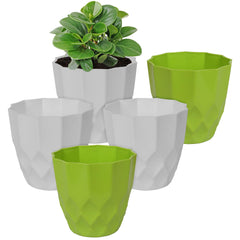Heart Home Flower Pot | Flower Planter Pots for Indoor | Flower Pots for Outdoor | Pot for Garden & Balcony Flowering | Flower Plants Pot | Barfi Flower Pot | 6 Inch | Pack of 5 | Multi