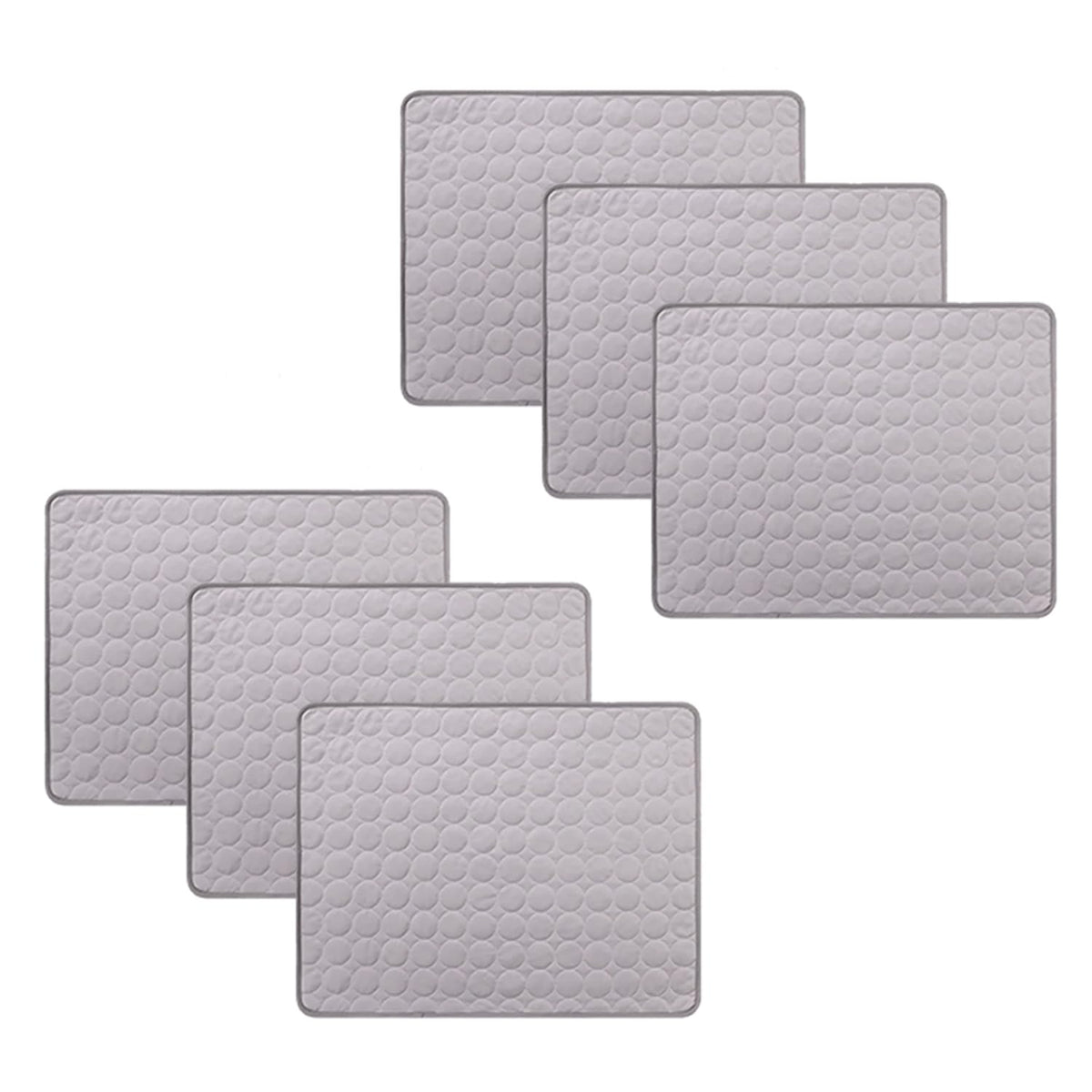 Kuber Industries Rectangular Dog & Cat Bed|Premium Cool Ice Silk with Polyester With Bottom Mesh|Multi-Utility Self-Cooling Pad For Dog & Cat|Light-weight & Durable Dog Bed|ZQCJ001G-M|Grey (Pack Of 6)