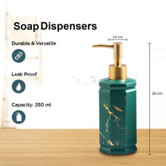 Kuber Industries Liquid Soap Dispenser | Handwash Soap Dispenser | Soap Dispenser for Wash Basin | Shampoo Dispenser Bottle | Bathroom Dispenser Bottle | 350 ml | Pack of 5 | Black