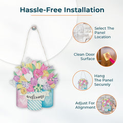 Kuber Industries Door Decor Panel|Wall Hanging Wooden Frame Board-Pack of 5 (Multi)