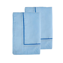 Heart Home Pillow Cover | Cotton Pillow Cover | Pillow Cover for Bedroom | Cushion Pillow Cover for Living Room | Plain Border Pillow Cover Set | Set of 6 | Sky Blue