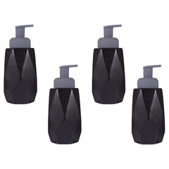 Kuber Industries Liquid Soap Dispenser | Handwash Soap Dispenser | Soap Dispenser for Wash Basin | Shampoo Dispenser Bottle | Bathroom Dispenser Bottle | Pack of 4 | JY00015 | 400 ml | Black