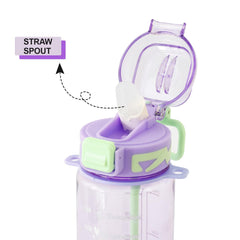 Kuber Industries Pack of 4 Kids Water Bottle With Straw |Sipper Water Bottle For Kids Boys Girls| Water Bottle with Locking Flip Lid | 720ml |Purple | SYZ-7774D