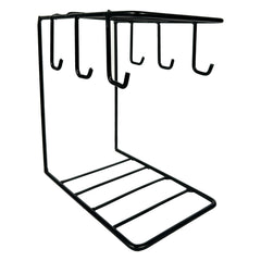 Kuber Industries Pack of 2 Kitchen Stand | Cup & Plate Stand for Kitchen | Coffee and Tea Mug Holder | Plate Stand for Kitchen with 6 Hooks | Organizer for Kitchen | Stand Hanger | Black
