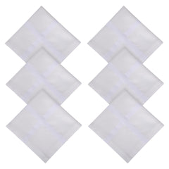 Kuber Industries Handkerchief | Premium Cotton Fabric | Handkerchief for Men | Handkerchief for Boys | Men's Handkerchief Set | Plain Self Dot | 24000 | Pack of 6 | White