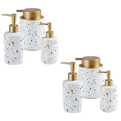 Kuber Industries Liquid Soap Dispenser | Handwash Soap Dispenser | Soap Dispenser for Wash Basin | Shampoo Dispenser Bottle | Bathroom Dispenser Bottle | 6 Piece Set | Pack of 2 | ZX027WT | White