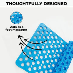 Kuber Industries Bathroom Mat|Anti Slip Mat for Bathroom Floor|Durable,Wear Resistant & Easy to Maintain|Foot Massager Door Mat with Water Drainage Holes|HY-03|40 x 70 cm,Sky Blue (Pack of 2)
