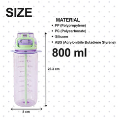Kuber Industries Pack of 4 Kids Water Bottle With Straw |Sipper Water Bottle For Kids Boys Girls| Water Bottle with Locking Flip Lid | 720ml |Purple | SYZ-7774D
