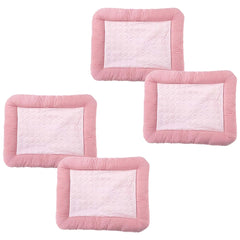 Kuber Industries Rectangular Dog & Cat Bed|Yarn Dyed Oxford Cloth|Nylon and Polyester with Cotton Filling|Self-Cooling Bed for Dog & Cat|Small Light-Weight & Durable Dog Bed|ZQCJ005P-M|Pack Of 4|Pink