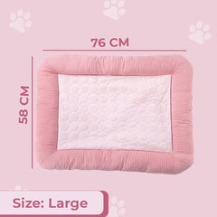 Kuber Industries Rectangular Dog & Cat Bed|Yarn Dyed Oxford Cloth|Nylon and Polyester With Cotton Filling|Self-Cooling Bed For Dog & Cat|Small Light-weight & Durable Dog Bed|ZQCJ005P-L|Pink(Pack Of 2)
