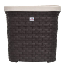 Heart Home Multiuses Plastic Open Dustbin For Home, Kitchen, Office, Bathroom, 7 Litre- Pack of 2 (Brown & Grey)-47HH0720