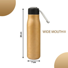 Kuber Industries Pack of 6 Vacuum Insulated Water Bottle | Stainless Steel Water Bottle | Hot & Cold Water Bottle | Leakproof, BPA Free, Rustproof | 550 ML | Brown