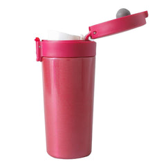 Kuber industries Stainless Steel Insulated Coffee Tumbler With Sipper Lid 380 ML-Pack of 2 (Red)