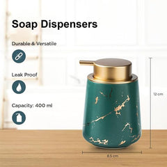 Kuber Industries Liquid Soap Dispenser | Handwash Soap Dispenser | Soap Dispenser for Wash Basin | Shampoo Dispenser Bottle | Bathroom Dispenser Bottle | Pack of 3 | ZX010GN | 400 ml | Green