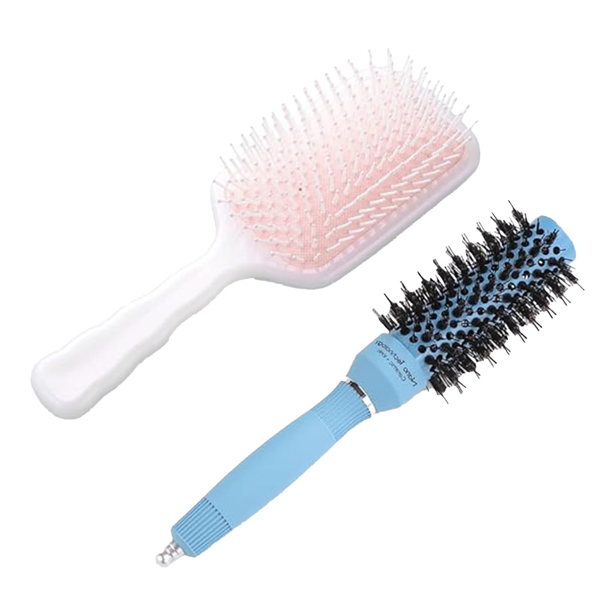 Urbane Home Hair Brush | Bristles Brush | Hair Brush with Paddle | Sharp Hair Brush for Woman | Suitable For All Hair Types | TGX5232-XH45PNK | Ice Blue & Pink