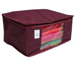Kuber Industries 12 Piece Non Woven Saree Cover Set, Maroon