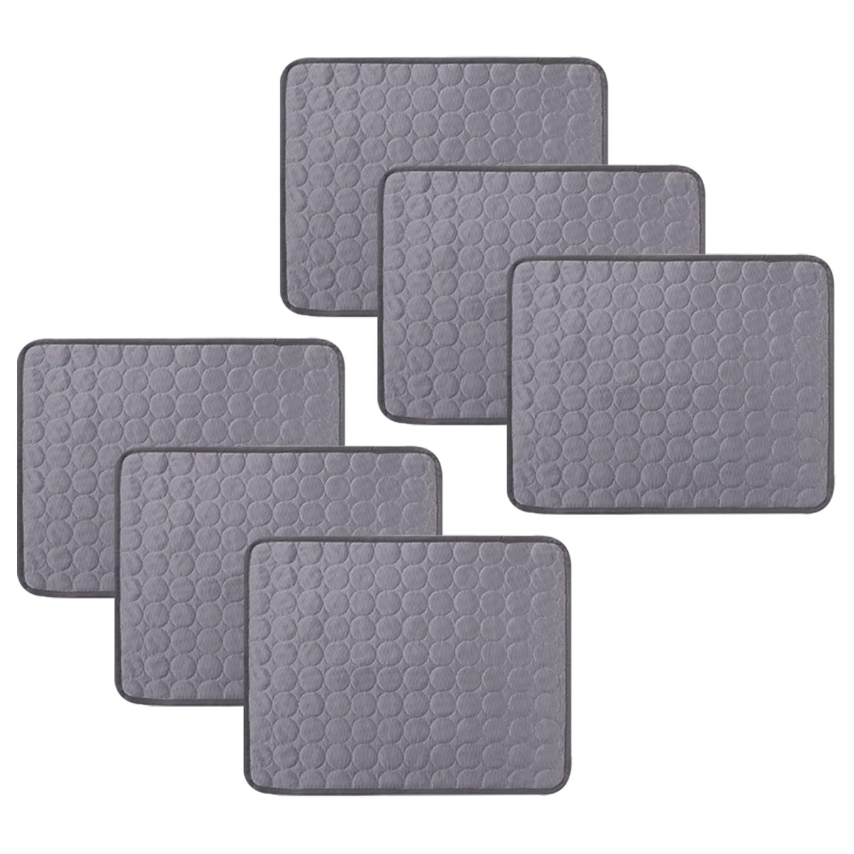 Kuber Industries Rectangular Dog & Cat Bed|Premium Cool Ice Silk with Polyester With Bottom Mesh|Multi-Utility Self-Cooling Pad For Dog & Cat|Light-weight & Durable Dog Bed|ZQCJ001G-XS|Grey(Pack Of 6)