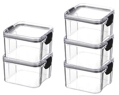 Kuber Industries Extra Small Refrigerator Storage Crisper/Fridge Container with Airtight Lid-Pack of 5 (Transparent)