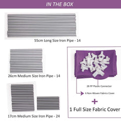 Kuber Industries Shoe Rack|Non-Woven 6 Shelves Shelf|Foldable Storage Rack Organizer for Shoe, Books-Pack of 6 (Purple)