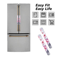 Kuber Industries Fridge Handle Cover | Refrigerator Handle Cover | Fridge Door Handle Protector | Fridge Door Handle Cover | Flower Fridge Handle Cover | 2 Piece Set | Gray