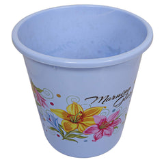 Kuber Industries Plastic Open-Top Exclusive Virgin Floral Dustbin/Garbage Bin, 5 L, Blue-CTKTC21370