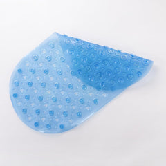 Kuber Industries Bath Mat | PVC Bathroom Mat | Shower Bath Mat | Floor Tub Mat | Bathroom Oval Mud Mat | Anti-Skid Shower Bathroom Mat | Q-01A |Pack of 3| Blue
