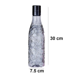 Kuber Industries BPA-Free Plastic Water Bottle|Leak Proof, Firm Grip, 100% Food Grade Plastic Bottles|for Home, Office, School & Gym|Unbreakable, Freezer Proof, Fridge Water Bottle|Pack of 4|Black