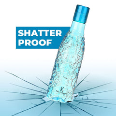 Kuber Industries BPA-Free Plastic Water Bottle|Leak Proof, Firm Grip, 100% Food Grade Plastic Bottles|for Home, Office, & Gym|Unbreakable, Freezer Proof, Fridge Water Bottle|Set of 6|Blue (Pack of 3)