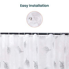 Kuber IndustriesSoft Texture Bath curtain|Natural Drape Waterproof Shower Curtain 6 Feet| Pack of 3|White