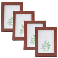 Kuber Industries Photo Frame For Home Décor|Use Horizontal & Vertical|Crystal Clear Glass|Perfect For Home, Office And Shop "10.4x14.2CM"-Pack of 4 (Brown)