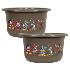 Heart Home Disney Bath Tub | Versatile Utility Gaint Tub | Plastic Bath Tub for Baby | Clothes Washing Tub For Bathroom | Feeding Pan Tub | TUB-25 LTR | Pack of 2 | Brown