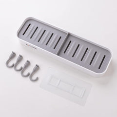 Kuber Industries Plastic Soap Dish with hooks|1322|Pack of 3|White