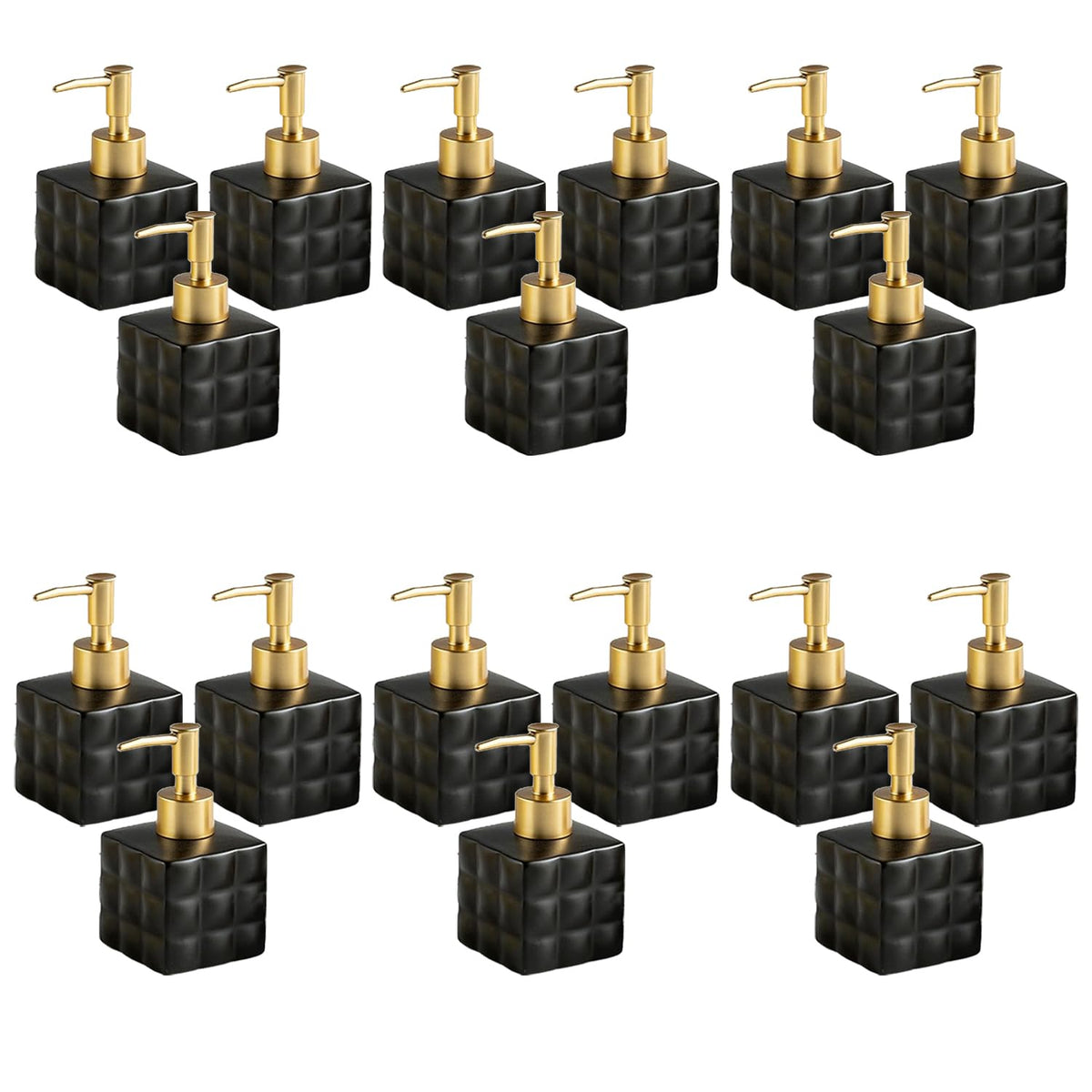 Kuber Industries Liquid Soap Dispenser | Handwash Soap Dispenser | Soap Dispenser for Wash Basin | Shampoo Dispenser Bottle | Bathroom Dispenser Bottle | 18 Piece | Pack of 6 | 220 ml | Black