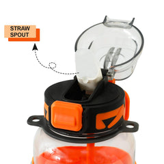 Kuber Industries Pack of 3 Kids Water Bottle With Straw |Sipper Water Bottle For Kids Boys Girls| Water Bottle with Locking Flip Lid | 800 ml |Orange | SYZ-7744C