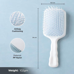 Kuber Industries Hair Brush | Bristles Brush | Hair Brush with Paddle | Detangles Hair Brush | Suitable For All Hair Types | Hair Brush Styling Hair | 6 Piece | XH45BLE | Pack of 3 | Blue
