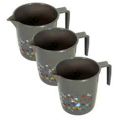 Heart Home Disney Team Bathroom Mug | Plastic Bath Mug for Bathroom | Mug for Bathroom | Mug for Toilet | Washroom Jug | 111 Bath Mug | 1 LTR | Pack of 3 | Gray