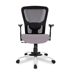 Kuber Industries Ergonomic Office Chairs for Work From Home | Comes with Manual Height Adjustable, Armrest & Adjustable 2D Lumbar Support | Comfy Study Chair for Students with Wheels | Black