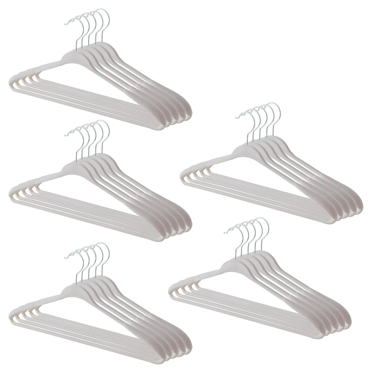 Kuber IndustriesVelvet Cloth Hanger Set of 25 with Chromed Plated Steel Hook|GREY|