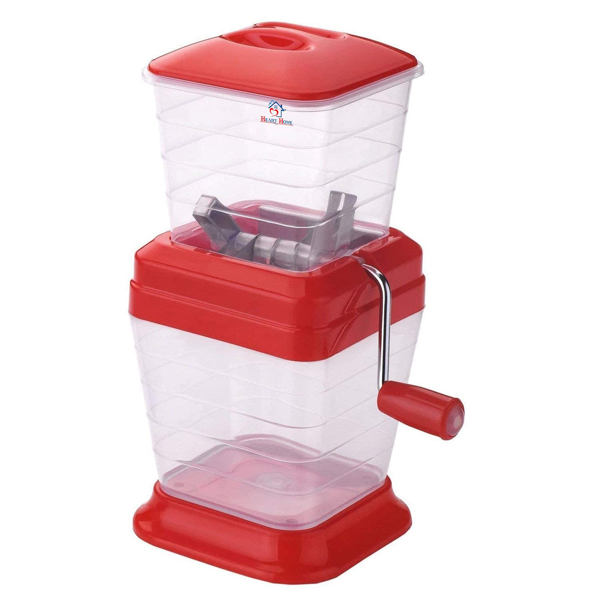 Heart Home Onion Cutter Chopper/Chilli Cutter/Vegetable Cutter/Mirchi Cutter/Nut Cutter/Dry Fruit Cutter with Lid (Red) (Plastic)