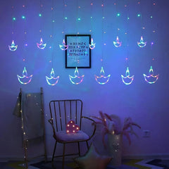 Heart Home LED String Light | 5 Big & 5 Small Diya LED String Lights | Light for Christmas | Light for Weddings | Star Light | Lights for Home Decoration | Multi