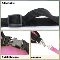 Kuber Industries Reflective Dog Harness With Adjustable Leash|Breathable Polyester Mesh Fabric With Top carry Handle|Medium Size|HAT-818|Comfortable No-Pull Grip|Quick Release Buckles|Pink (Pack Of 2)
