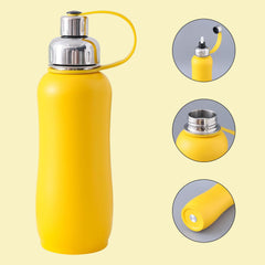 Kuber Industries Vacuum Insulated Water Bottle| Stainless Steel Sipper Water Bottle | Hot & Cold Water Bottle | Leakproof, BPA Free, Rustproof | 750 ML | Yellow